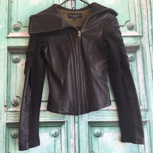 Skingraft leather jacket