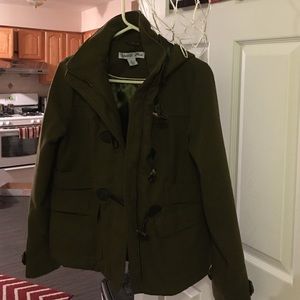 3/4 army green pea coat
