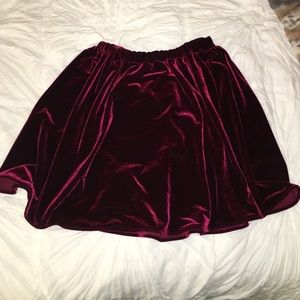 dark red/maroon velvet skirt