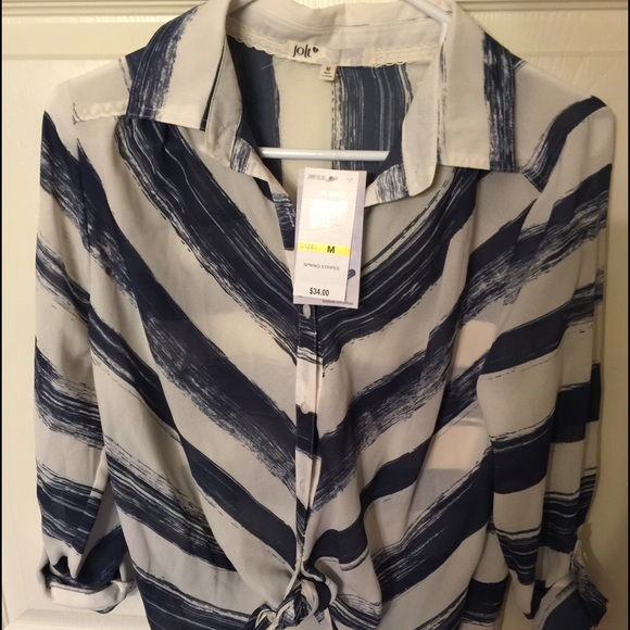 Blue/White striped sheer top