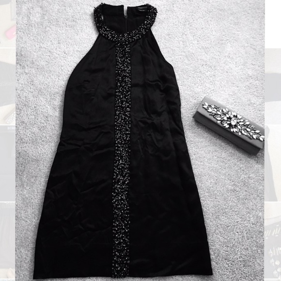 Stunning 100% Silk BCBGMaxzria Beaded Detail Dress