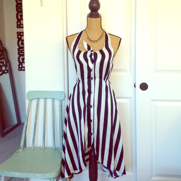 Nautical asymmetrical dress