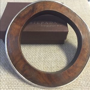Silpada wavy Rosewood and Sterling Bangle