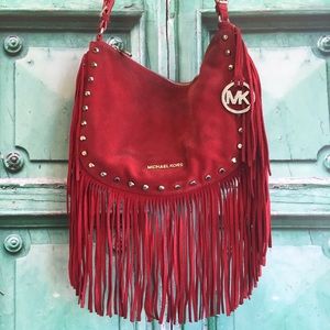 Michael Kors Billy suede fringe shoulder bag