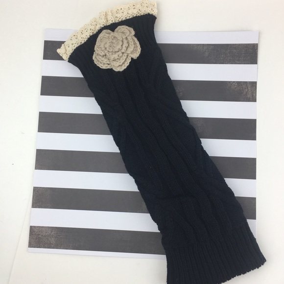 🌸5/$25🌸 Knee High Boot Sock Leg Warmer w/ Flower - Picture 4 of 4