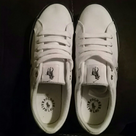 Ralph Lauren Polo White Canvas Shoes
