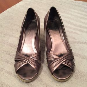 Cole Hahn Peep Toe Wedges