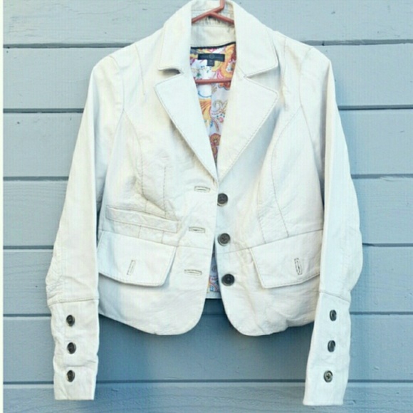 Cream leather jacket
