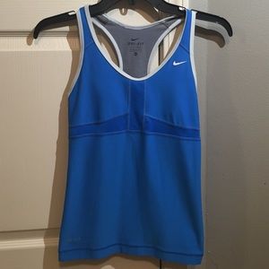 Nike dri-fit workout top with built in bra
