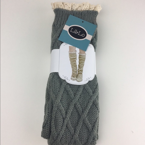 🌸5/$25🌸Gray Cable Knit Knee High Sock Leg Warmer - Picture 2 of 5