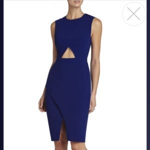 Royal Blue BCBG dress with front cut out.