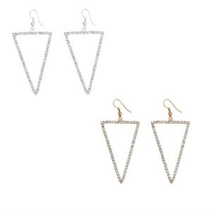 🔥CLEARANCE🔥Pave Zircon Triangle Dangle Earring