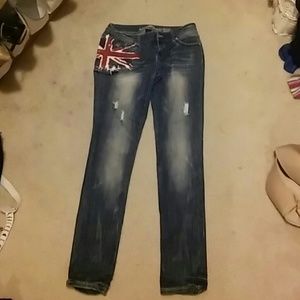 British flag paint jeans