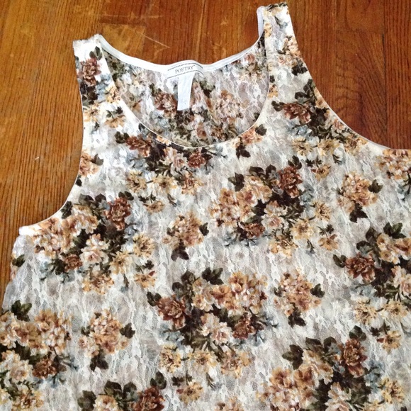 lacey floral print tank top - Picture 2 of 3
