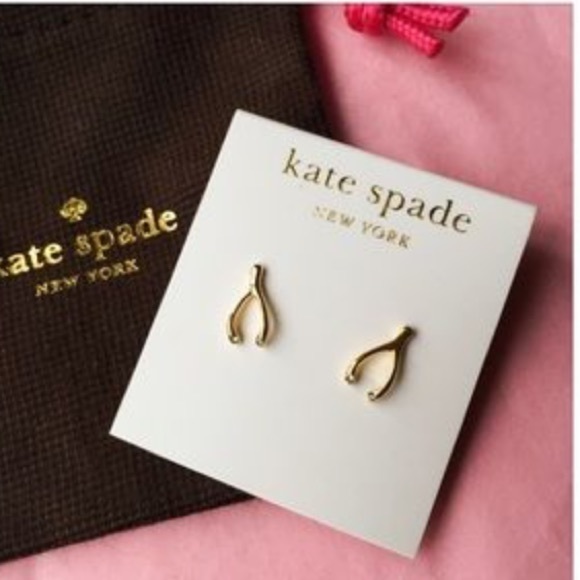 Kate Spade gold Wishbone earrings