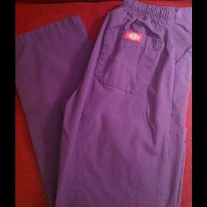 Dickies, purple scrub pants, size small