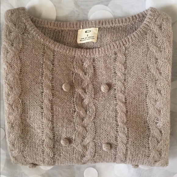 Urban Outfitters Sweaters - Urban Outfitters Taupe Openwork Knit Sweater
