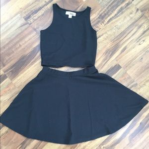 Crop top and skater skirt set