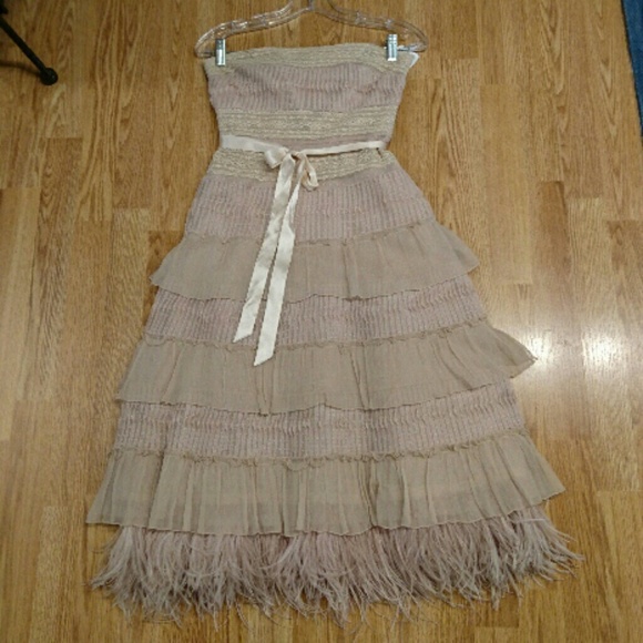 SOLD! BCBGMaxazria champagne dress NWT