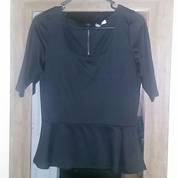 Black peplum top