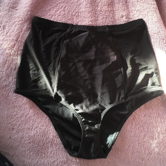 High waisted mesh swim bottoms