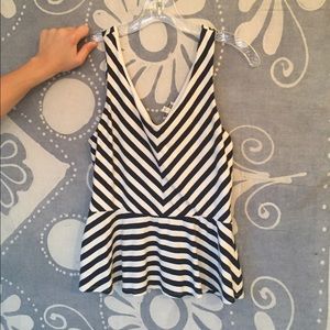 Striped peplum tank
