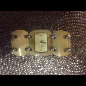 Michael Kors bone watch with silver hardware