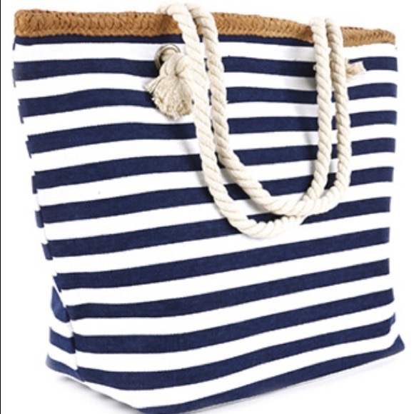 Stripe beach tote bag