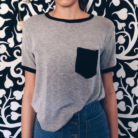 Brandy Melville Tops - Brandy Melville gray tee
