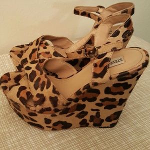 Leopard print wedges.  Steve Madden  (pony hair)