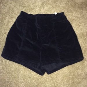 Black Velvet high waist Urban shorts