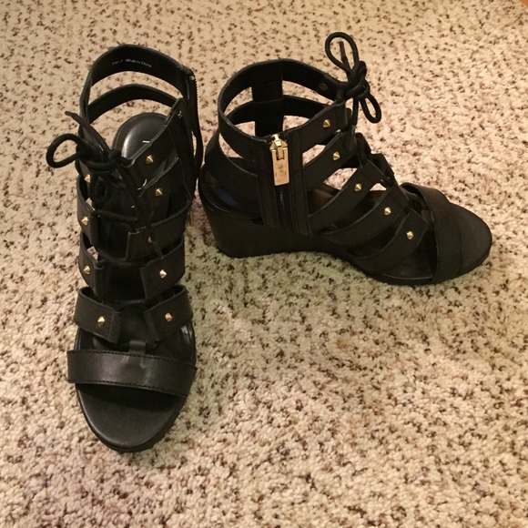 Black wedge sandal