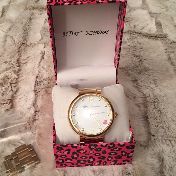Betsey Johnson gold link watch