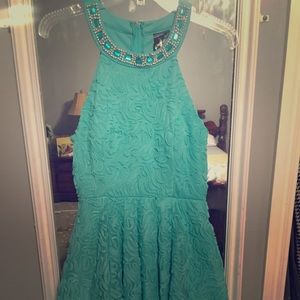 Turquoise prom dress, size 7. Short.