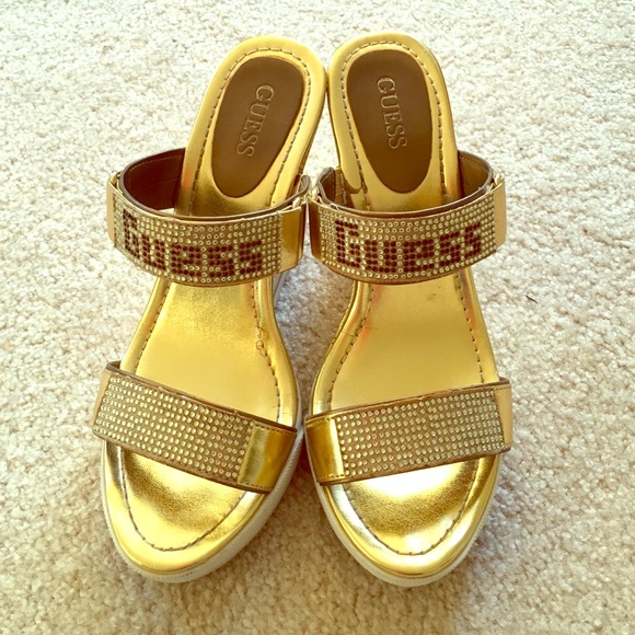 Guess wedges with rhinestones