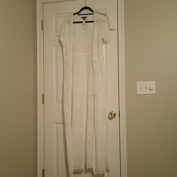Kendall Kylie Lace Maxi Duster Dress