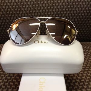 Chloe aviator mirrored sunglasses