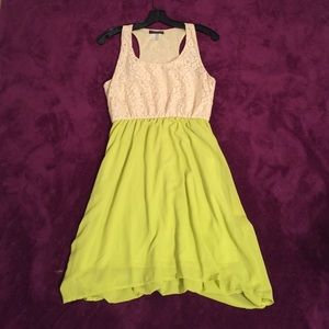 Cream Lace and Chartreuse Colored Sundress