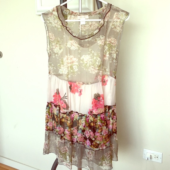 Bohemian mini dress with lining