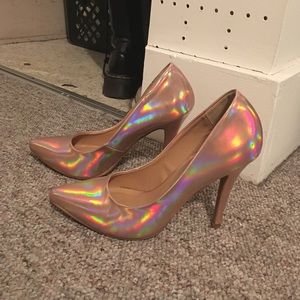 Metallic rose gold heels size 9