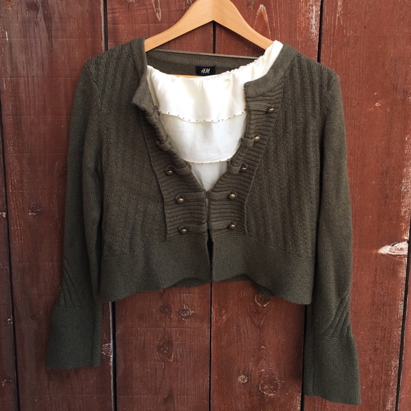 Olive cropped sweater