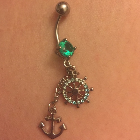 Anchor belly button ring