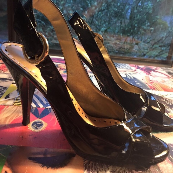 BCBG Black Slingback Heels