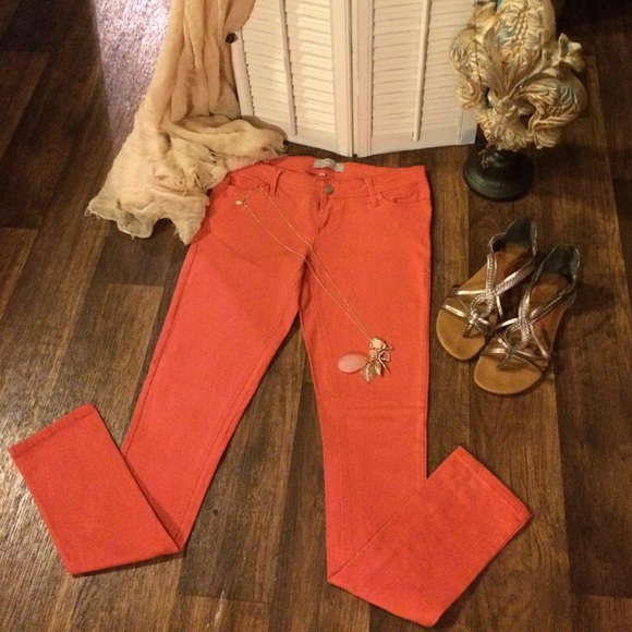 CUTE🌹Coral Colored Skinny Jeans/Pants*LIKE NEW*
