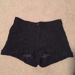 Black lace shorts