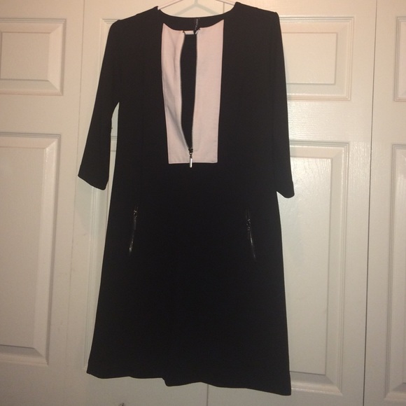 Walter baker black dress with zipper detailing