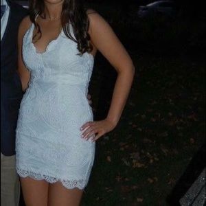 White lace bodycon dress mini