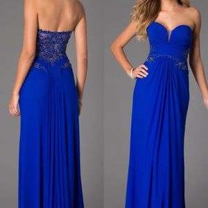 Blue Strapless Sweetheart Jovani Dress New