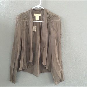 Urban outfitters beaded mesh jacket