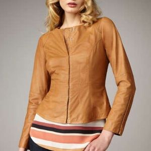 Joie Gretchen peplum leather jacket